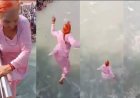 हैरतअंगेज : 70 वर्षीय बुजुर्ग दादी ने हरकी पैड़ी में गंगा में पुल से लगाई छलांग