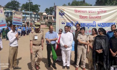नाहन में नशे से आजादी पखवाड़ा कार्यक्रम के अंतर्गत नक्शा मुक्ति जागरूकता अभियान का आयोजन