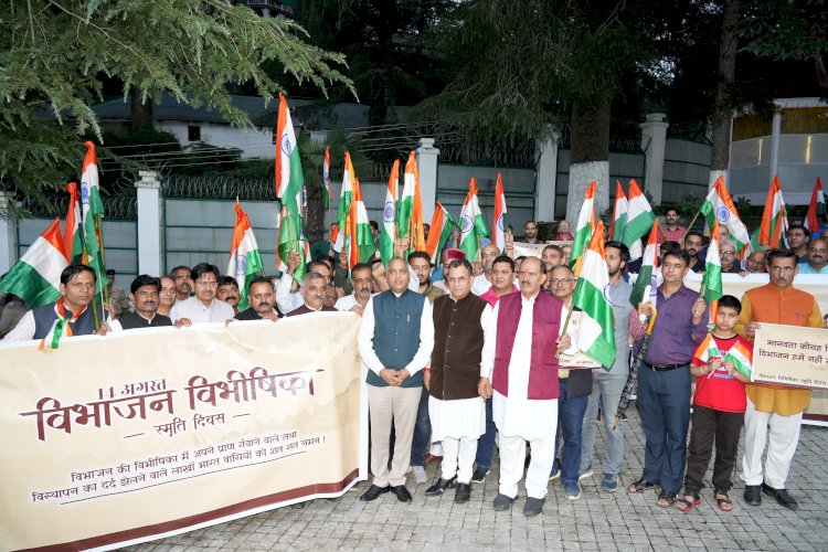 भाजपा जिला शिमला ने विभजन विभिषिका स्मृति दिवस पर मौन जलूस निकाला।