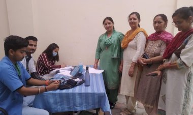 पंचायत घर सतौन में 150 मरीजों की हुई मुफ्त स्वास्थ्य  जाँच ......
