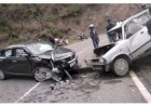शिमला हाईवे पर दो कारों के  बीच भिडंत,हादसे घायल हुए चार लोग घायल