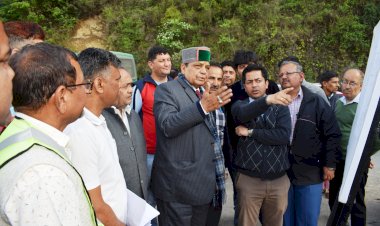 कण्डाघाट में निर्मित होगा बाबा भलकू प्रवेश द्वार - डा शांडिल....... चम्बाघाट से वाकनाघाट तक किया फोरलेन कार्य का निरीक्षण.....