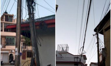 नगर परिषद की अनदेखी के चलते .......तारों के मकडज़ाल में उलझा है शहर.........