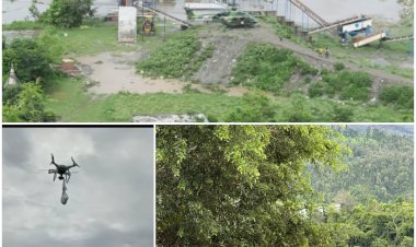 पांवटा में गिरी नदी में फंसे सभी पांच लोगो को सुरक्षित एयरलिफ्ट किया......... राजबन के नजदीक एक क्रेशर साइट पर पांच व्यक्ति नदी में बने टापु पर रविवार को फंस गये थे...सुमित खिमटा........