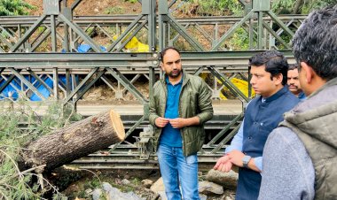 उपायुक्त ने किया ठियोग बैली ब्रिज और गिरी पेयजल योजना का किया निरीक्षण..... आगामी सेब सीजन के मद्देनजर नेरी पुल और माई पुल पर यातायात सुचारू रखने के दिए निर्देश......