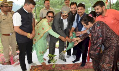 शांडिल का पौधो की देखभाल शिशु की तरह करने का आह्वान... ग्राम पंचायत ममलीग में तृतीय वन महोत्सव का शुभारम्भ....