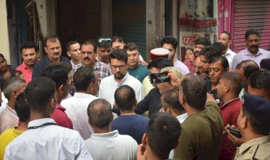 केंद्रीय मंत्री अनुराग सिंह ठाकुर ने सुजानपुर विधानसभा क्षेत्र में लिया नुक्सान का जायजा......