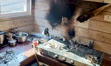 एलपीजी सिलेंडर में आग लगी,एसडीएम अश्वनी कुमार शर्मा झुलसे