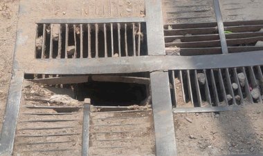 श्री रविदास मंदिर के समीप लौहे का झरना हुआ ध्वस्त