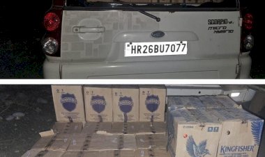 576 बोतलें शराब बरामद, कार चालक मौके से भाग लिया