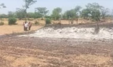 गेहूं के खेतों में लगी आग,जिंदा जला बुजुर्ग,मौत