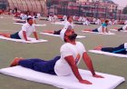 अंतरराष्ट्रीय योग दिवस पर ऊना के इंदिरा स्टेडियम में लगा योग शिविर