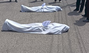 ABVP  द्वारा नेट परीक्षा में हुई धांधली को लेकर किया गया शव प्रदर्शन