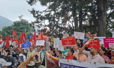 सीटू राज्य कमेटी हिमाचल प्रदेश के आह्वान पर किये गए विशाल प्रदर्शन