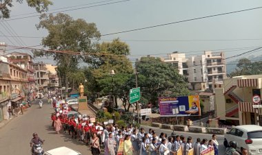 नशामुक्त भारत ही बनेगा संस्कारित और समृद्ध भारत ..ए वी एन के बच्चों ने रैली निकालकर दिया  नशे के विरुद्ध जनजागरुकता का संदेश....