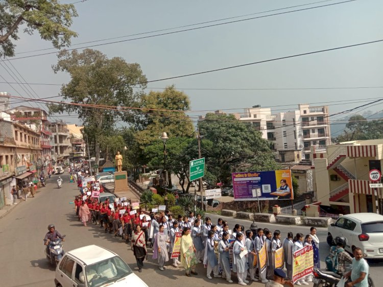 नशामुक्त भारत ही बनेगा संस्कारित और समृद्ध भारत ..ए वी एन के बच्चों ने रैली निकालकर दिया  नशे के विरुद्ध जनजागरुकता का संदेश....