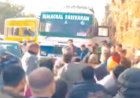 एचआरटीसी बस व ट्रक चालक हाईवे पर आपस मे भिड़े, वीडियो हुआ वायरल
