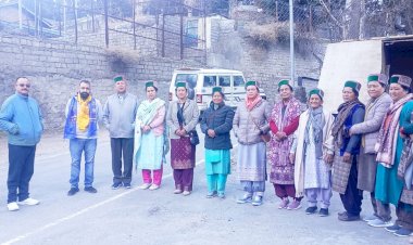 किन्नौर जिला की 20 ग्रामीण महिलाएं बागवानी अध्ययन भ्रमण के तहत हरियाणा राज्य के लिए रवाना