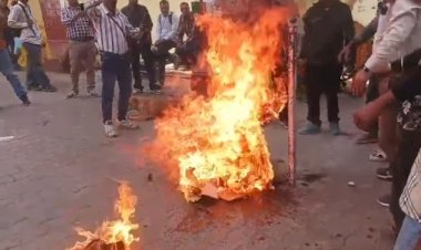 महाराणा सांगा को गद्दार बताने वाले सपा सासंद को फूंका पुतला, पद से हटाने की मांग....