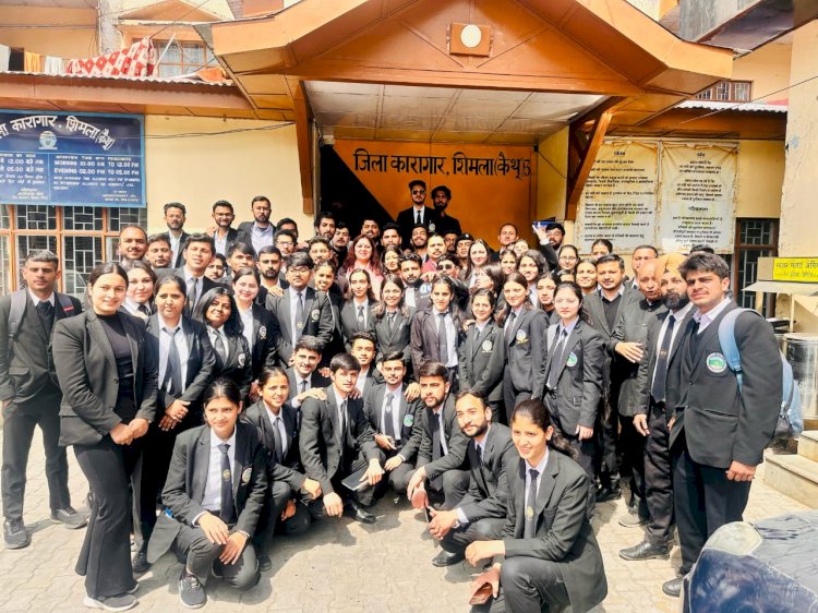 हिमाचल प्रदेश विश्वविद्याल विधि विभाग के छात्रों ने किया जिला कारागार कैथू का दौरा