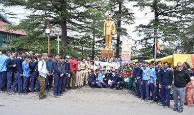 नेहरू युवा केंद्र संगठन द्वारा बाबा साहेब अंबेडकर जयंती के अवसर पर पद यात्रा का आयोजन