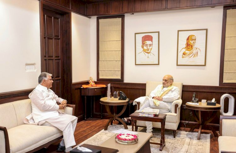 सांसद भारद्वाज की अमित शाह से मुलाकात, पैरामिलिट्री फोर्स  ट्रेनिंग सेंटर की उठाई मांग