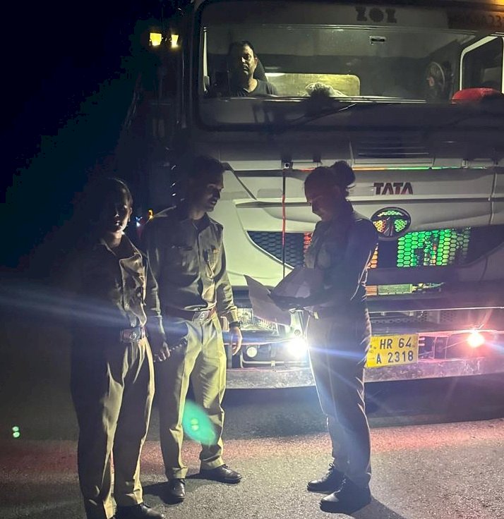 शंभूवाला क्षेत्र में अवैध खनन में हुए तीन टिप्परों का 55,000 रूपये का चालान किया