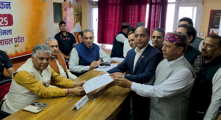 भाजपा प्रदेश अध्यक्ष के लिए डॉ राजीव बिंदल का नामांकन प्राप्त हुआ : भारद्वाज