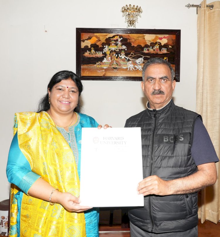 डॉ. आरुषि जैन ने मुख्यमंत्री से भेंट की
