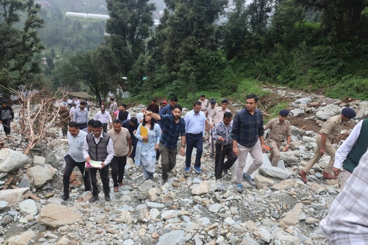केंद्रीय दल ने थुनाग व जंजैहली में आपदा प्रभावित क्षेत्रों में नुकसान का लिया जायजा