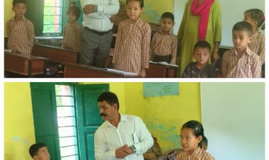 ऑन खादरी पाठशाला का औच्चक निरीक्षण किया: शिक्षा उपनिदेशक ने मैदान में खड़े घास को काटने के दिये आदेश...
