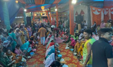 शिव पुराण कथा के समापन पर विशाल भंडारे का आयोजन