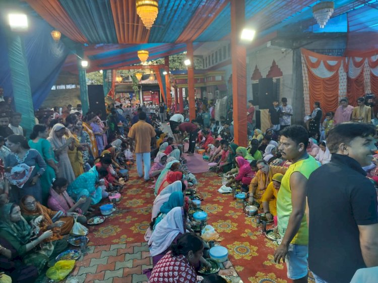 शिव पुराण कथा के समापन पर विशाल भंडारे का आयोजन