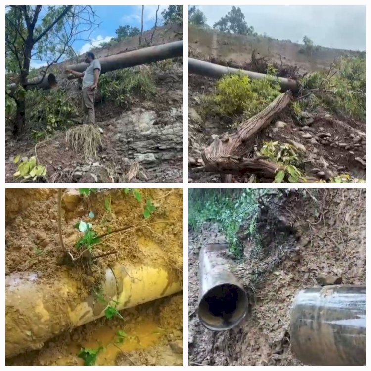 पेयजल संकट: बीती रात खैरी योजना की लाइनों पर भी आया लैंड स्लाइड, मुरम्मत को लेकर युद्ध स्तर पर जुटा विभाग, गिरी स्कीम भी चपेट में...
