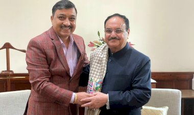 सांसद सुरेश कश्यप ने राष्ट्रीय अध्यक्ष जगत प्रकाश नड्डा से की शिष्टाचार भेंट, जन्मदिवस पर दी शुभकामनाएँ