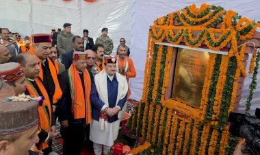 हिमाचल में भाजपा का नया इतिहास लिखते हुए भाजपा राष्ट्रीय अध्यक्ष जगत प्रकाश नड्डा ने मजठाई में प्रदेश कार्यालय का किया शिलान्यास