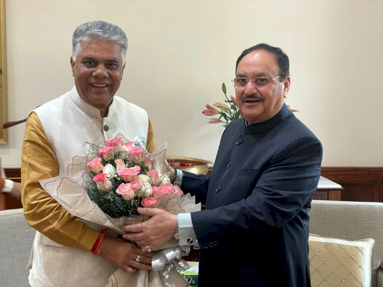 सांसद राजीव भारद्वाज ने राष्ट्रीय अध्यक्ष जगत प्रकाश नड्डा से की शिष्टाचार भेंट, जन्मदिवस पर दी हार्दिक शुभकामनाएँ