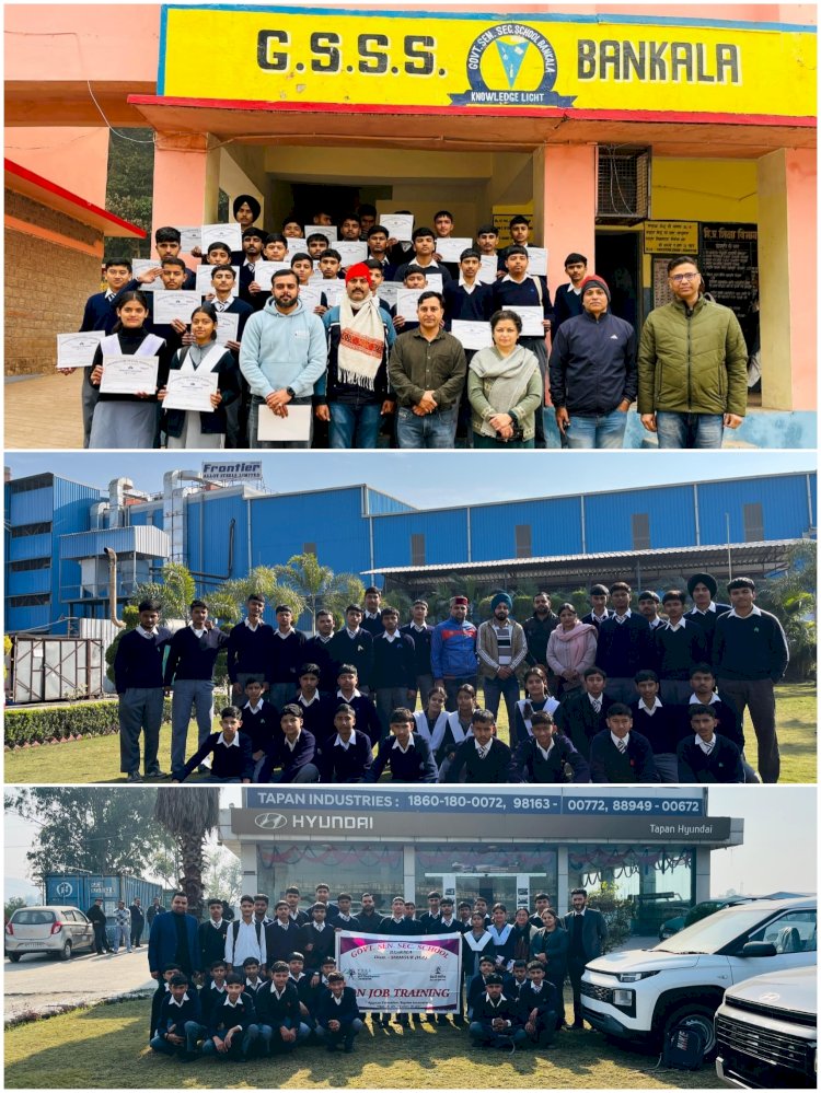 नाहन : राजकीय वरिष्ठ माध्यमिक विद्यालय  बनकला के व्यावसायिक छात्रों ने ऑटोमोबाइल क्षेत्र में किया ऑन-द-जॉब प्रशिक्षण
