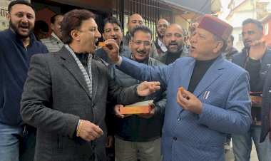 नगर निगम चुनाव में भाजपा की ऐतिहासिक जीत पर भाजपा मुख्यालय में जश्न