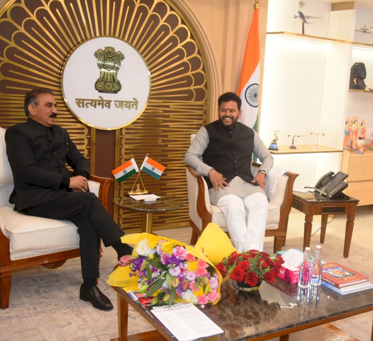 मुख्यमंत्री ने केंद्रीय नागर विमानन मंत्री से भेंट की