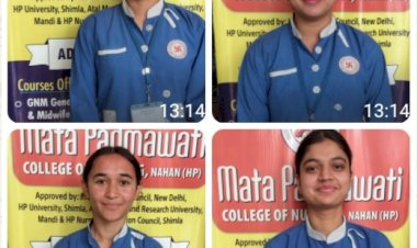 नाहन: माता पद्मावती कॉलेज की छात्राओं ने बीएससी नर्सिंग के नतीजों में मनवाया लोहा....