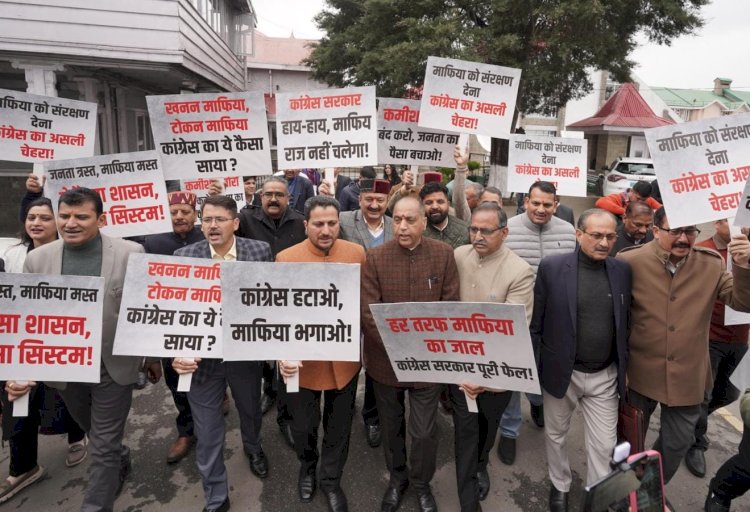 प्रदेश में कांग्रेस सरकार के संरक्षण में फल-फूल रहा माफिया राज : जयराम ठाकुर