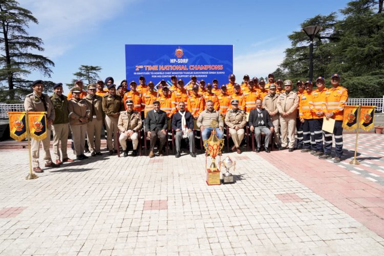 एसडीआरएफ का राष्ट्रीय सीएसएसआर प्रतियोगिता में अव्वल आना हिमाचल के लिए गर्व का क्षण - मुख्यमंत्री