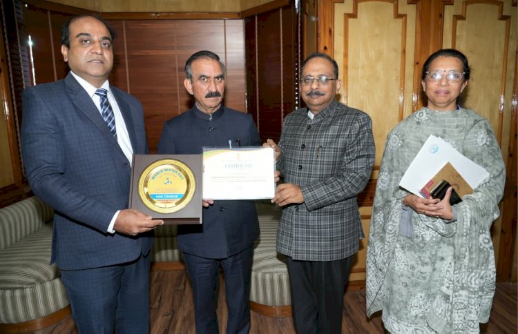 प्रमुख एवं मध्यम सिंचाई गणना को पूरा करने पर हिमाचल सम्मानित